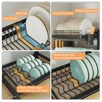 Dish Drainer 2 Tier Large Dish Drying Rack With 2 Drainboard