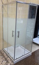 BenQ 90x90cm Square Shower Cubicle – Frameless Tempered Glass Bathroom Enclosure with Chrome Finish