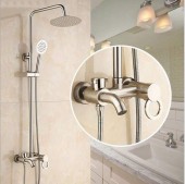 3-Way Brass Bathroom Standing Shower – Hot & Cold Water Mixer