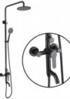Aberlite Round Square Shower Set – Dual Function Rain Shower with Mixer