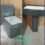 Amery Quipo Luxury Water Closet Set (Grey with Gold Strip)
