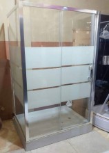 90cm x 120cm 3-Sided Tempered Glass Shower Cubicle – Corner Bathroom Enclosure with Sliding Door
